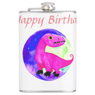 Cantil Aniversário de dinossauro, cor verde-rosa, cor-d-á