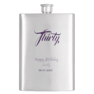 Cantil Aniversário de trinta 30º nome data estilo roxo pa