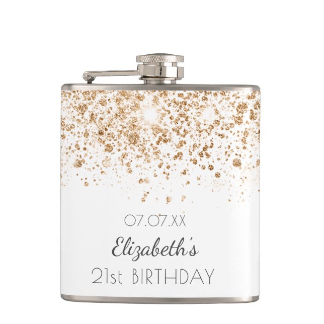 Cantil Aniversário poeira de ouro branco (Frente)