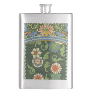 Cantil Antigo Padrão Chinês de Cloisonné: Jade Verde