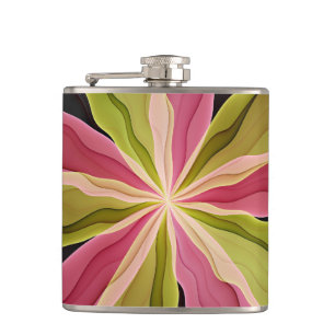 Cantil Antracite verde rosa Fantasia Flor Arte Fractal