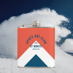 Cantil Après Ski Club Vintage Red Marinho<br><div class="desc">Après Ski Club Vintage Red Marinho Flask Hip Flask. Personalize com o ano da viagem de esqui, nome do resort e local. Perfeito para uma viagem de destino de inverno de grupo ou para um solteiro ou festa de solteira de tema de esqui. Projetado para combinar com nossa Coleção de...</div>