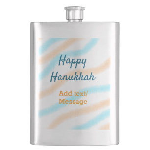 Cantil Aqua laranja feliz Hanukkah adiciona mensagem de t