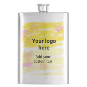 Cantil Aquarela amarela simples adicione seu logotipo tex