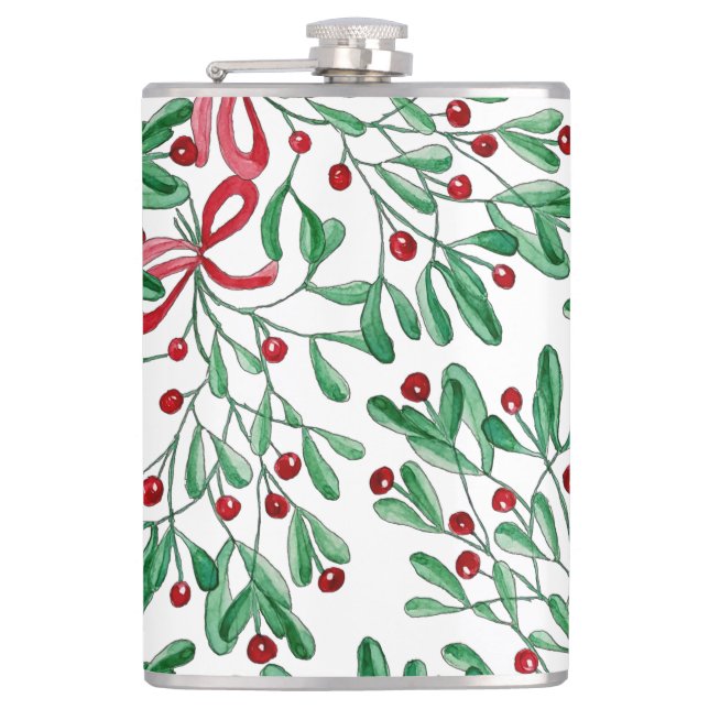 Cantil Aquarela Pintada à Mão de Visco Rústico de Natal (Frente)