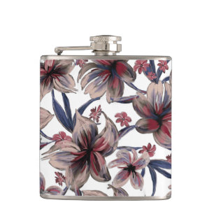 Cantil Aquarelas Crimson Floral em Branco