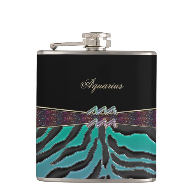 Cantil Aquário metálico do sinal do zodíaco da zebra (Frente)