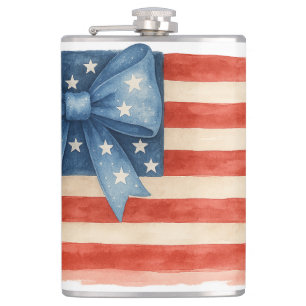 Cantil Arco Coquette American Flag Watercolor 4 de julho
