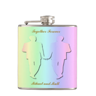 Cantil Arco-íris Pastel que Wedding Hipflask para homem