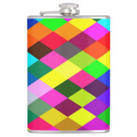 Argyle Rainbow Pixel Flask