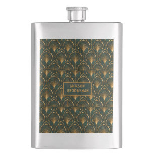 Cantil Art Deco Esmeralda Verde Dourado Hip Personalizado