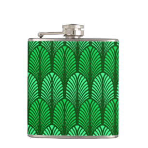 Cantil Art Deco Feather Pattern, Emerald Green