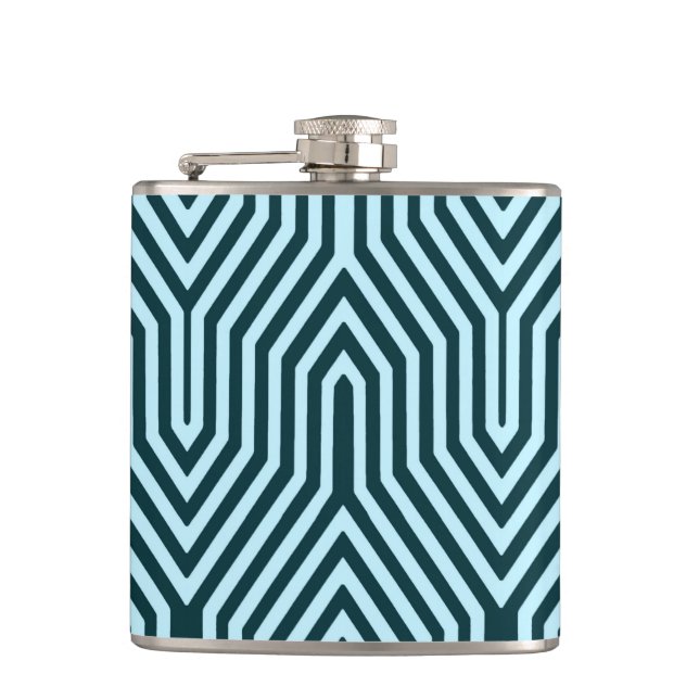 Cantil Art Deco Geométrico - indigo e azul-gelo (Frente)
