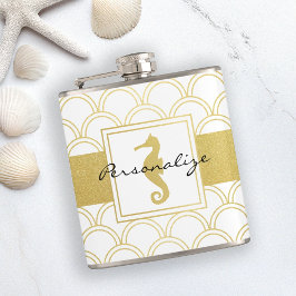 Cantil Art Deco Ocean Wave Patten Dourada Glitter Seacava