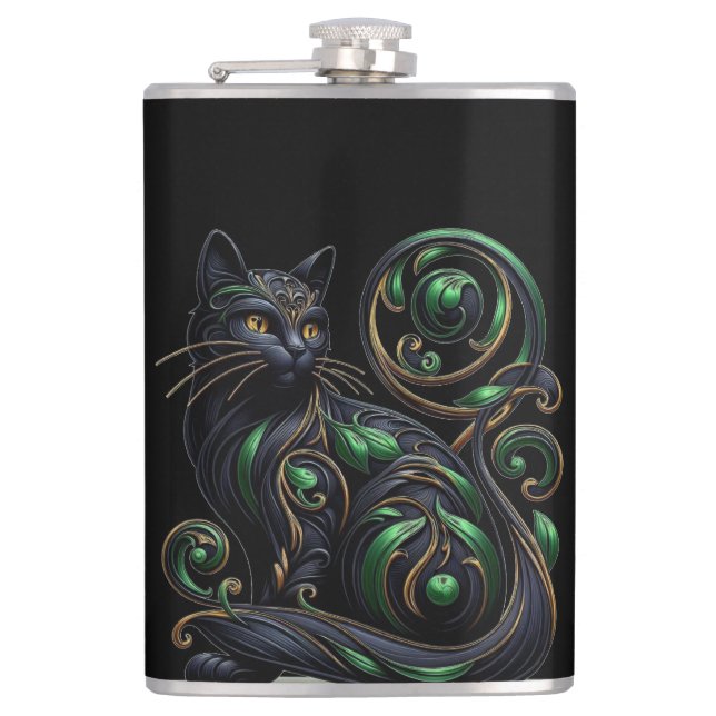 Cantil Art Nouveau Black Cat Celtic Vinyl Wrapped (Frente)