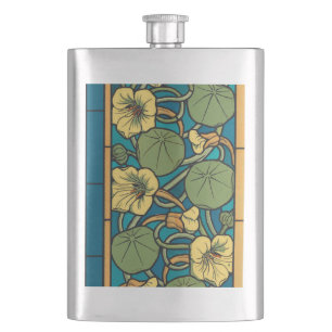 Cantil Art Nouveau Nasturtium Azul Dourado floral Verneui