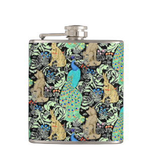 Cantil Art Nouveau Peacock Impressão, Turquesa e Neutros