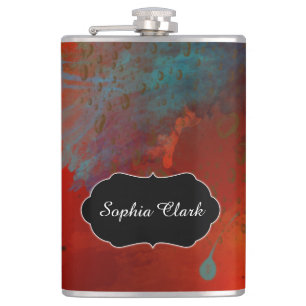 Cantil Arte abstracta do Grunge do vermelho, do Aqua & do