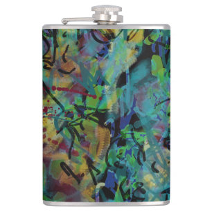 Cantil Arte Abstrato Rabiscado Multicolorido