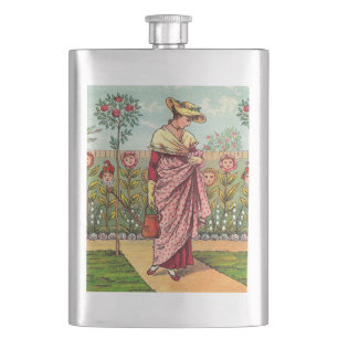 Cantil Arte Antigo Jardim Crescer Flor Mulher