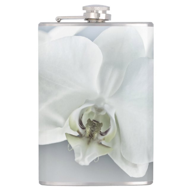 Cantil Arte Botânica de Orquídea Branca Elegante (Frente)