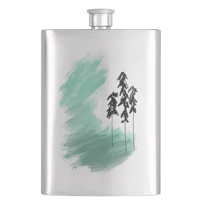 Cantil Arte de árvore verde escandinava simples menta mod (Frente)