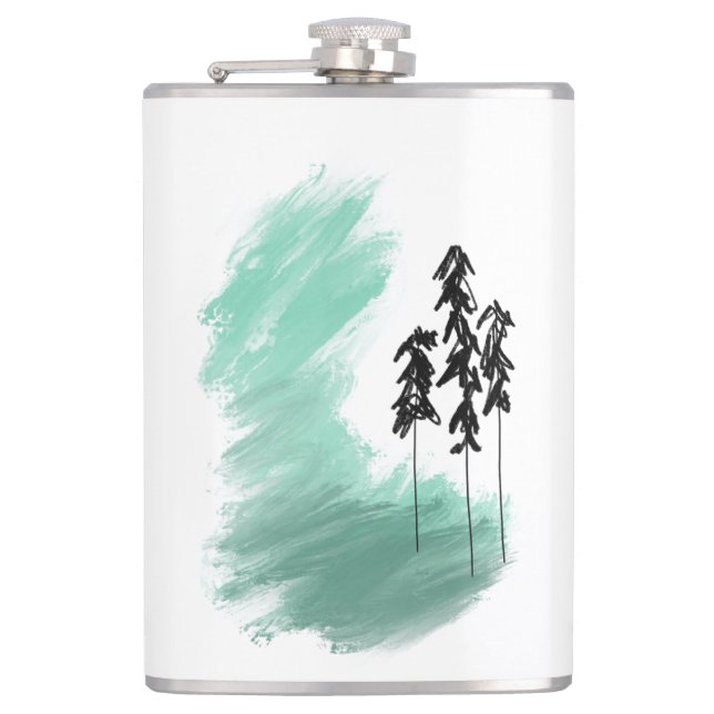 Cantil arte de árvore verde escandinava simples menta mod (Frente)