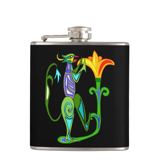 Cantil Arte Egípcia Com Fláscara De Flor De Lotus (Frente)