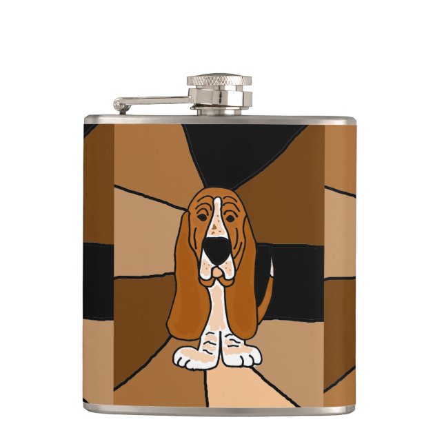 Cantil Arte engraçada do cão de Basset Hound (Frente)