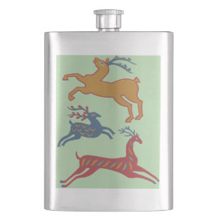 Cantil Arte Folk Americana Vintage Veado Cor Personalizad
