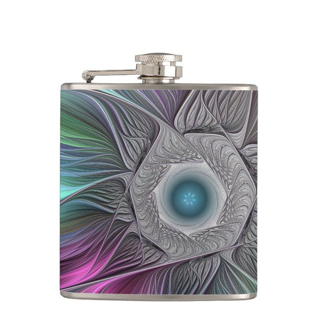 Cantil Arte Fractal Colorida de Abstrato de Flor Grande (Frente)