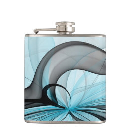 Cantil Arte Fractal Moderna Abstrata Antracite Cinza Azul