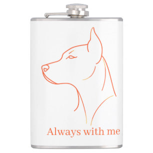 Cantil Arte Minimalista do Doberman em Linha Personalizad