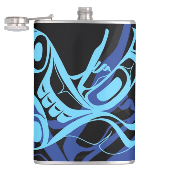 Cantil Arte Nativa Do Pássaro Negro Azul-Águia (Aberto)