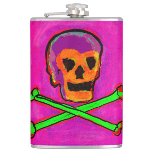 Cantil Arte NFT Calavera Skull pGeek Roxo Rosa Verde