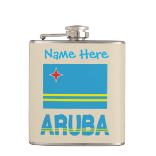 Cantil Aruba e Bandeira de Aruba com Personalização