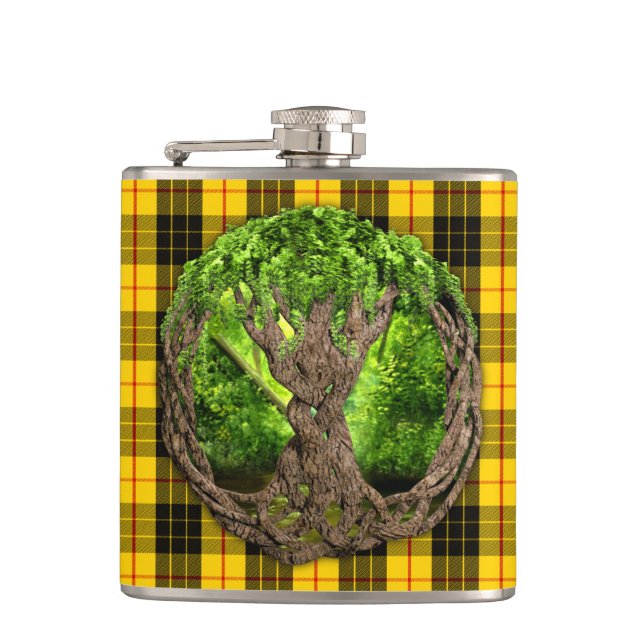 Cantil Árvore de vida celta e de Tartan de MacLeod do clã (Frente)