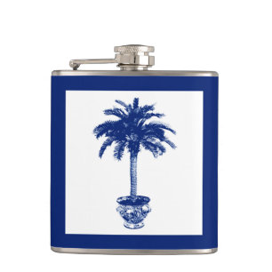 Cantil Árvore Palm Potente - marinho azul e branco