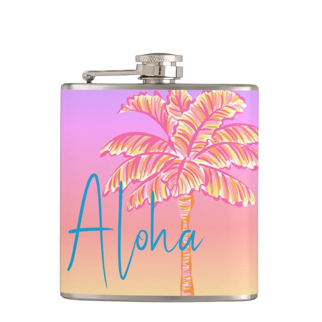 Cantil Árvore Tropical Sunset Palm Rosa Aloha 6oz. (Frente)