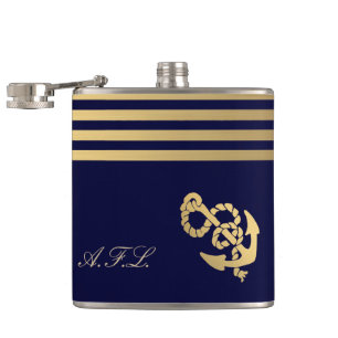 Cantil As listras Dourados com âncora do ouro adicionam 