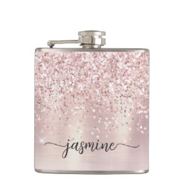 Cantil Assinatura de Nome Monograma Brilhante em Rosa Dou