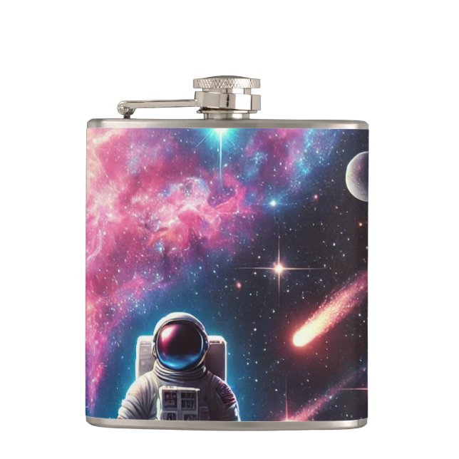 Cantil Astronauta Galaxy Vinyl Flask (Frente)
