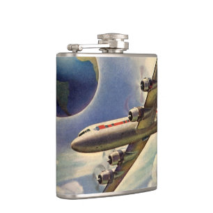 Cantil Avião do vintage que voa em todo o mundo nas