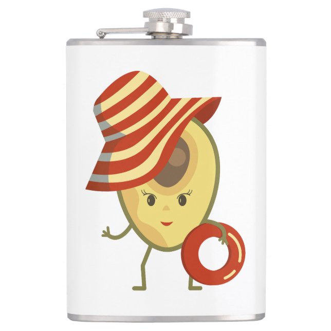 Cantil Avocado, garota de praia com chapéu de sol e anel  (Frente)