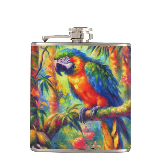 Cantil Azul-azul-pássaro tropical impressionista (Frente)