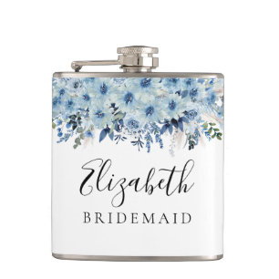 Cantil Azul Boho Floral Chá de panela Flask