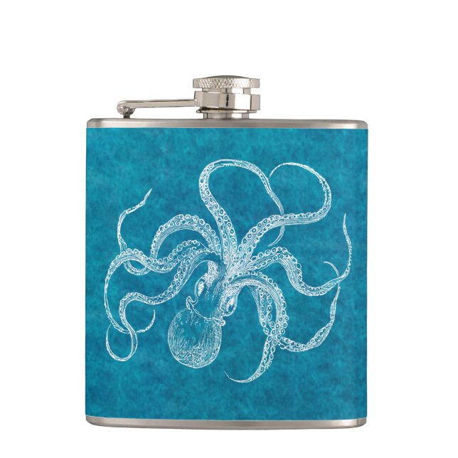 Cantil Azul da aguarela da cerceta do polvo dos 1800s do (Frente)