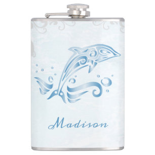 Cantil Azul, Dolphin Vinyl Wrapper Flask