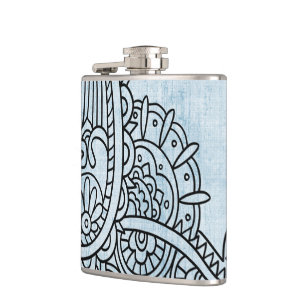 Cantil Azul Mehndi Motif Flask