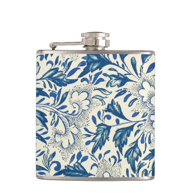 Cantil Azul Vintage Floral Asiático: Antiga Chinoiserie (Frente)